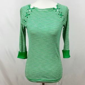 Ralph Lauren, Green & White Stripe Shirt